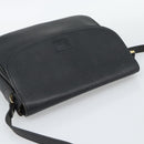 Burberrys Shoulder Bag Leather Black Gold Tone Auth ka5370-6