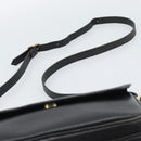 Burberrys Shoulder Bag Leather Black Gold Tone Auth ka5370-8