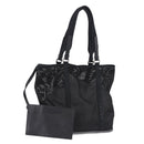 PRADA Hand Bag Canvas Black Silver Auth ka5371-1