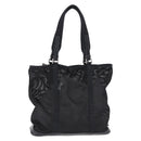 PRADA Hand Bag Canvas Black Silver Auth ka5371-2