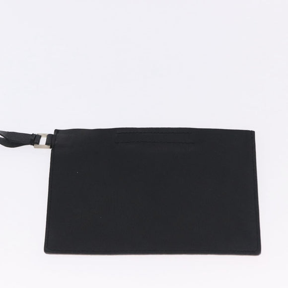 PRADA Hand Bag Canvas Black Silver Auth ka5371