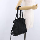 PRADA Hand Bag Canvas Black Silver Auth ka5371-23
