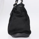 PRADA Hand Bag Canvas Black Silver Auth ka5371-5