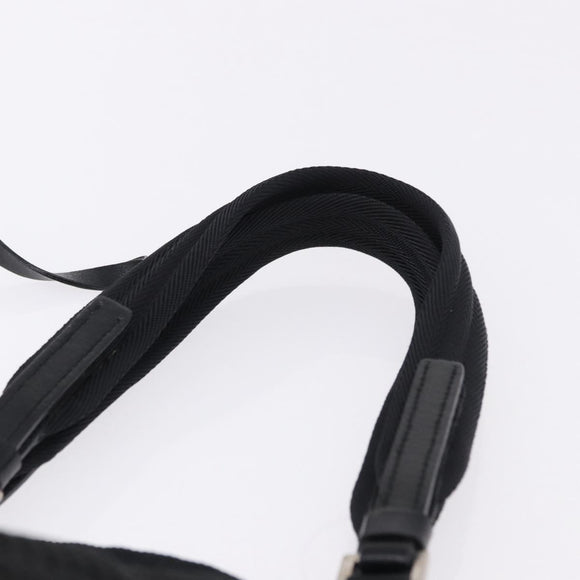 PRADA Hand Bag Canvas Black Silver Auth ka5371