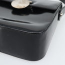 Salvatore Ferragamo Patent Hand Bag Black Silver Auth ka5372-10