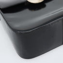 Salvatore Ferragamo Patent Hand Bag Black Silver Auth ka5372-11
