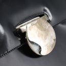Salvatore Ferragamo Patent Hand Bag Black Silver Auth ka5372-14