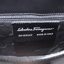 Salvatore Ferragamo Patent Hand Bag Black Silver Auth ka5372-15