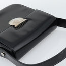 Salvatore Ferragamo Patent Hand Bag Black Silver Auth ka5372-6