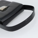 Salvatore Ferragamo Patent Hand Bag Black Silver Auth ka5372-7