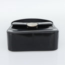 Salvatore Ferragamo Patent Hand Bag Black Silver Auth ka5372-9