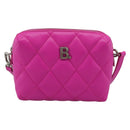 BALENCIAGA Shoulder Bag Leather Purple Silver 618080 Auth ka5373V-13