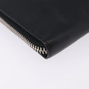 FENDI Clutch Bag Leather Black Silver 7M0225 Auth ka5375V-15