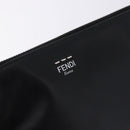 FENDI Clutch Bag Leather Black Silver 7M0225 Auth ka5375V-17