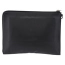 FENDI Clutch Bag Leather Black Silver 7M0225 Auth ka5375V-2