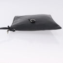 FENDI Clutch Bag Leather Black Silver 7M0225 Auth ka5375V-4