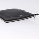 FENDI Clutch Bag Leather Black Silver 7M0225 Auth ka5375V-5