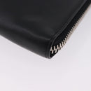 FENDI Clutch Bag Leather Black Silver 7M0225 Auth ka5375V-14