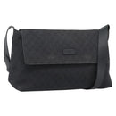 GUCCI GG Canvas Shoulder Bag Outlet Black Silver 272350 Auth ka5377-1
