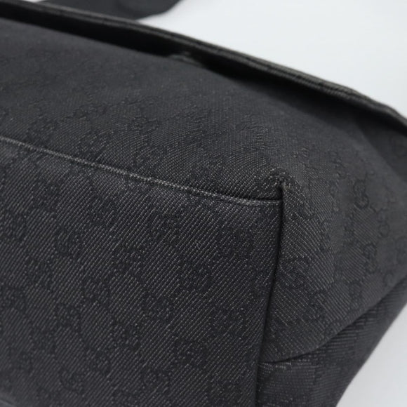 GUCCI GG Canvas Shoulder Bag Outlet Black Silver 272350 Auth ka5377
