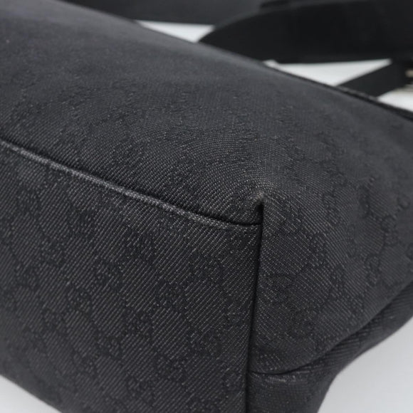 GUCCI GG Canvas Shoulder Bag Outlet Black Silver 272350 Auth ka5377