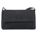 GUCCI GG Canvas Shoulder Bag Outlet Black Silver 272350 Auth ka5377-2