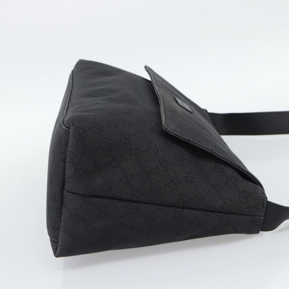 GUCCI GG Canvas Shoulder Bag Outlet Black Silver 272350 Auth ka5377