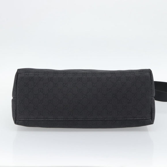 GUCCI GG Canvas Shoulder Bag Outlet Black Silver 272350 Auth ka5377