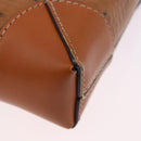 MCM Vicetos Shoulder Bag PVC Leather Brown Gold Tone Auth ka5379-10