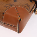 MCM Vicetos Shoulder Bag PVC Leather Brown Gold Tone Auth ka5379-11