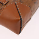 MCM Vicetos Shoulder Bag PVC Leather Brown Gold Tone Auth ka5379-12