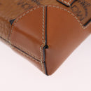 MCM Vicetos Shoulder Bag PVC Leather Brown Gold Tone Auth ka5379-13