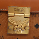 MCM Vicetos Shoulder Bag PVC Leather Brown Gold Tone Auth ka5379-14