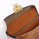 MCM Vicetos Shoulder Bag PVC Leather Brown Gold Tone Auth ka5379-15