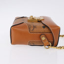MCM Vicetos Shoulder Bag PVC Leather Brown Gold Tone Auth ka5379-4