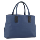 BOTTEGA VENETA Hand Bag Leather Blue Black Auth ka5382-1