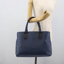 BOTTEGA VENETA Hand Bag Leather Blue Black Auth ka5382-22