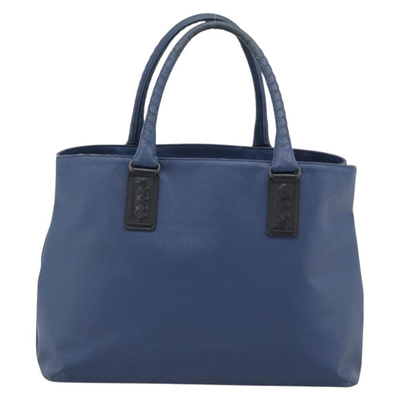 BOTTEGA VENETA Hand Bag Leather Blue Black Auth ka5382