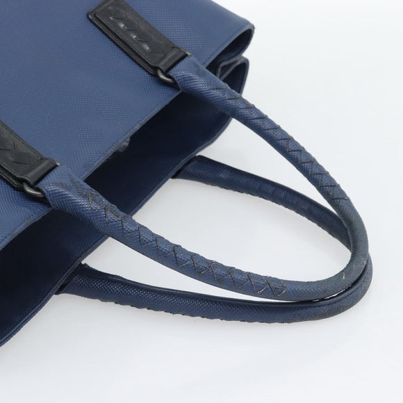 BOTTEGA VENETA Hand Bag Leather Blue Black Auth ka5382