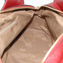 CARTIER Marcello Hand Bag Leather Red Gold Tone Auth ka5383A-17