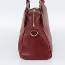 CARTIER Marcello Hand Bag Leather Red Gold Tone Auth ka5383A-4