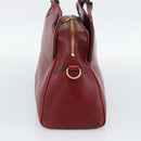 CARTIER Marcello Hand Bag Leather Red Gold Tone Auth ka5383A-5