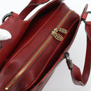 CARTIER Marcello Hand Bag Leather Red Gold Tone Auth ka5383A-6