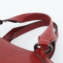 CARTIER Marcello Hand Bag Leather Red Gold Tone Auth ka5383A-8