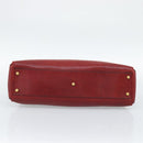 CARTIER Marcello Hand Bag Leather Red Gold Tone Auth ka5383A-9