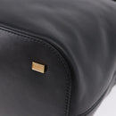 CELINE Hand Bag Leather 2way Black Gold Tone Auth ka5384V-15