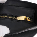 CELINE Hand Bag Leather 2way Black Gold Tone Auth ka5384V-17