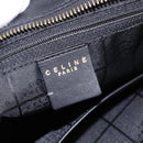 CELINE Hand Bag Leather 2way Black Gold Tone Auth ka5384V-18