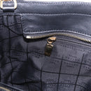 CELINE Hand Bag Leather 2way Black Gold Tone Auth ka5384V-22