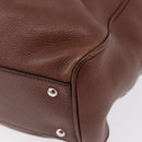 Salvatore Ferragamo Gancini Hand Bag Leather Brown Silver Auth ka5385A-11